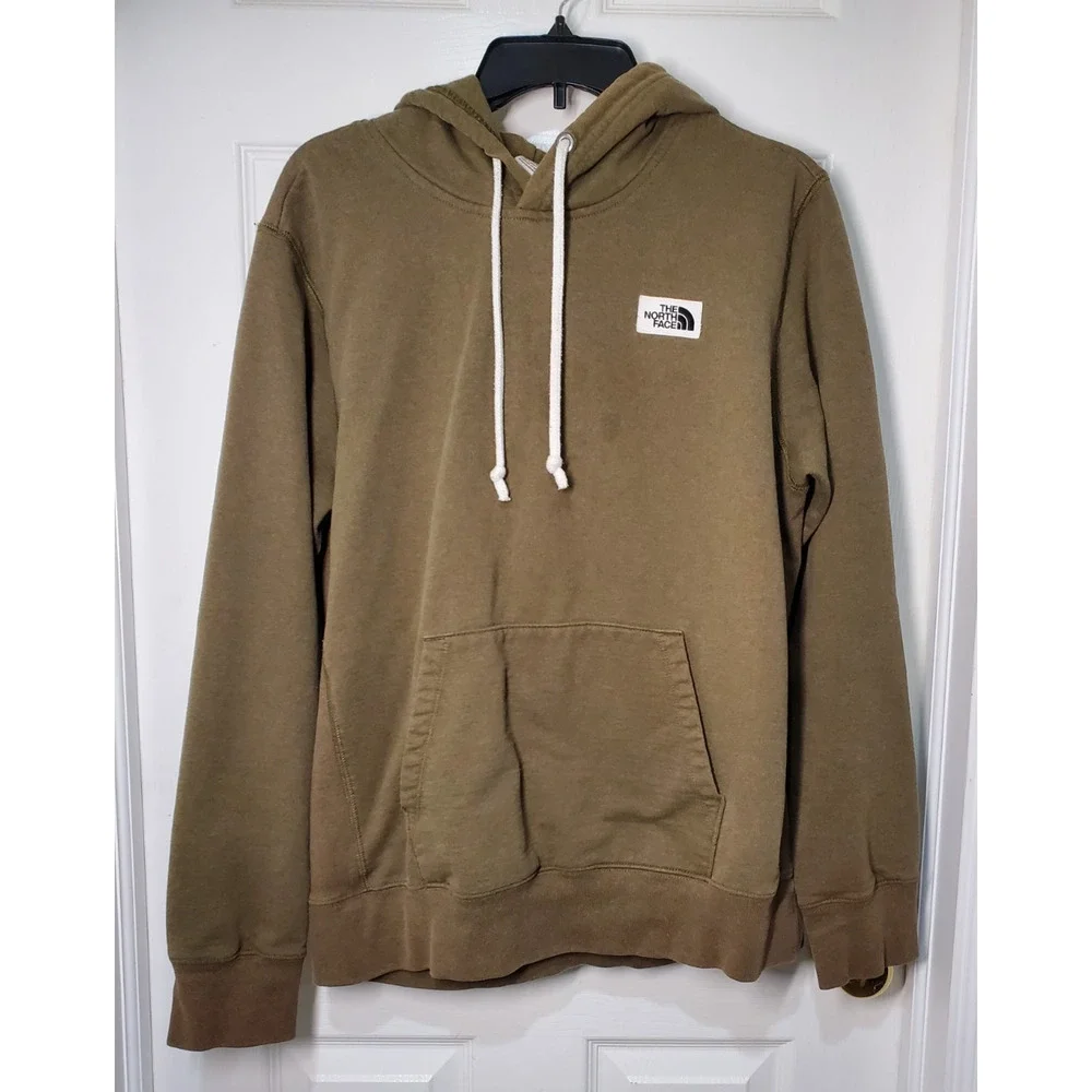 The North Face Men’s Olive Green Hoodie Medium Pullover Logo FA22